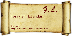 Forró Liander névjegykártya